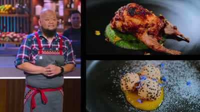 [Alton] So will it be Chef Vang's
nomadic Hmong Cuisine - Iron Chef: Quest for an Iron Legend