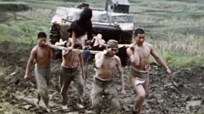 Americans count more
than 100,000 bodies, - The Pacific War in Color