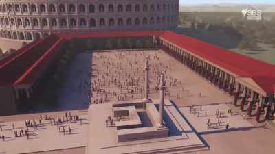 ..an altar most certainly flanked
by two monumental columns... - Roman Megastructures