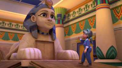 An ancient, powerful statue
that holds a very valuable secret. - Ridley Jones