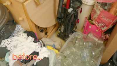An area used as a dumping ground
for the family's clutter... - Sort Your Life Out