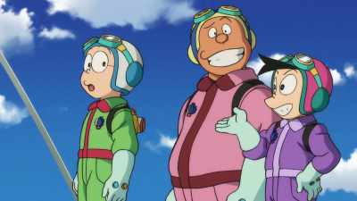 An automatic hallway
that takes us to our next class. - Doraemon the Movie: Nobita's Sky Utopia