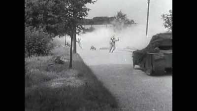 An enemy tank on the main road - The Buildings That Fought Hitler