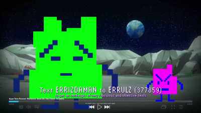 {\an5}Text "ERRIZDAMAN," one word - Aqua Teen Forever: Plantasm