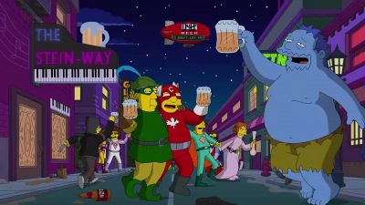 {\an8}(all clamoring, cheering) - The Simpsons