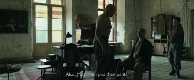 {\an8}Also. Most men piss their pants. - The Agency