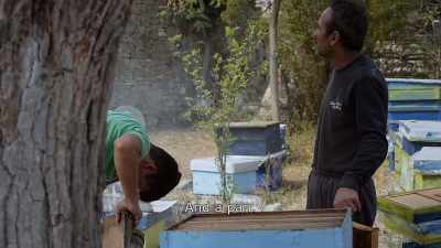 {\An8}And a pan.
- I left the pan there. - Honeyland