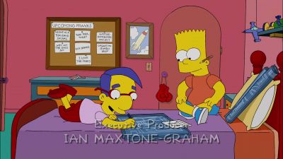 {\an8}(Bart and Milhouse laughing) - The Simpsons