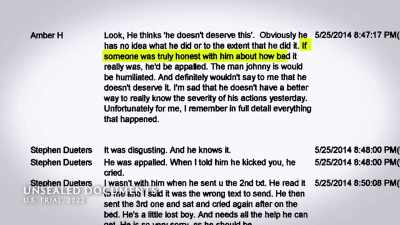 {\an8}[Burkhart] If you've been
watching this case for a while, - Depp V Heard