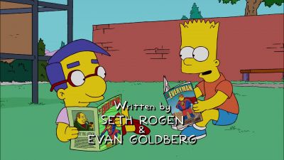 {\an8}Comic Book Guy’s been
writing these for years. - The Simpsons