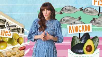 {\an8}Contrary to what we've
been told, - What Am I Eating? With Zooey Deschanel