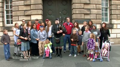 {\an8}[Derick] We're getting
ready to go on this big trip - Shiny Happy People: Duggar Family Secrets
