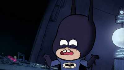 {\an8}Great. It's just as overbearing
as the real thing. - Merry Little Batman