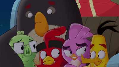 {\an8}Guys? Loving this moment,
but ground approaching! - Angry Birds: Summer Madness