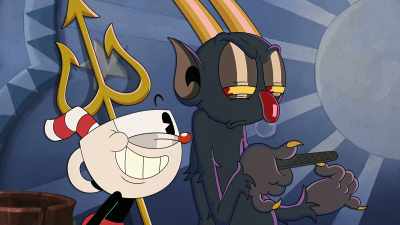 {\an8}Hey, Devil. Wanna hear a joke? - The Cuphead Show!