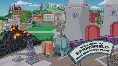 {\an8}-CHOIR: ♪ The Simpsons ♪
-(men scream) - The Simpsons