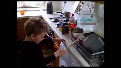 {\an8}I played on pans and pots
and random drums. - Count Me In
