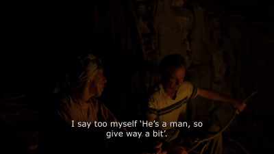 {\An8} I say too myself he's man, so give way a bit. - Honeyland