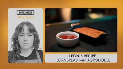 {\an8}I wanted more crust on
cornbread, and it was dry." - Secret Chef