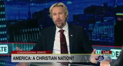 {\an8}If our currency
offends you so much, - God's Not Dead: In God We Trust