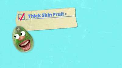 {\an8}If the fruit has a thick
skin or rind, - What Am I Eating? With Zooey Deschanel