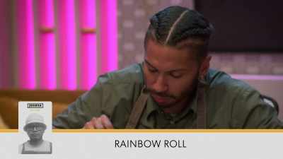 {\an8}LEON: I think that Chef Arugula
made the rainbow roll. - Secret Chef