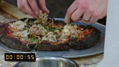 {\an8}Like, "I have never had
a squid ink pizza before." - No Recipe Road Trip With the Try Guys