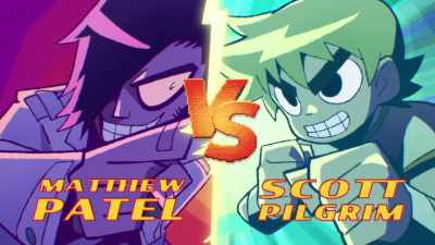 {\an8}Matthew Patel versus Scott Pilgrim. - Scott Pilgrim Takes Off