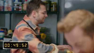 {\an8}Meat is a cheat code.
It's naturally fatty
and delicious. - No Recipe Road Trip With the Try Guys