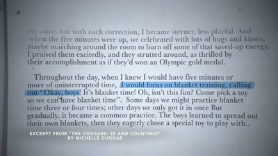 {\an8}[Michelle] I would
focus on blanket training, - Shiny Happy People: Duggar Family Secrets
