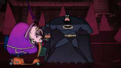 {\an8}- More like a sidekick. - Merry Little Batman