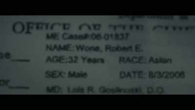 {\an8}Name of the decedent...
Robert E. Wone. - Who Killed Robert Wone?
