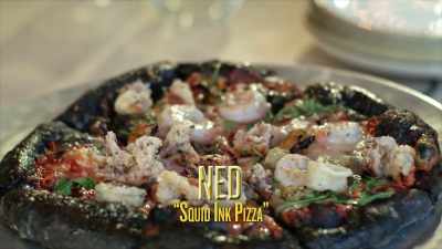{\an8}[Ned] We have a squid ink
infused pizza dough. - No Recipe Road Trip With the Try Guys