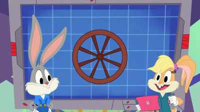 {\an8}Right now,
let's imagine
a water wheel - Bugs Bunny Builders