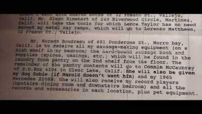 {\an8}"She will also be given my dog Sobie
if Harold doesn't want him." - This Is the Zodiac Speaking