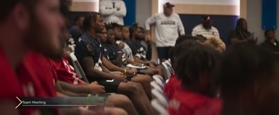 {\an8}Special teams, played your butt off...
and I need your help on this one. - Coach Prime