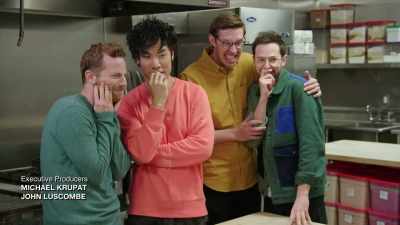 {\an8}[suspenseful music playing] - No Recipe Road Trip With the Try Guys