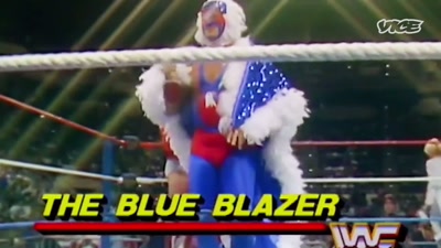 {\an8}The Blue Blazer.
The American Eagle. - The Nine Lives of Vince McMahon