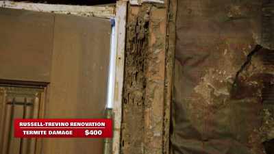 {\an8}Then every wall we took apart
had termite damage. - Renovation Impossible