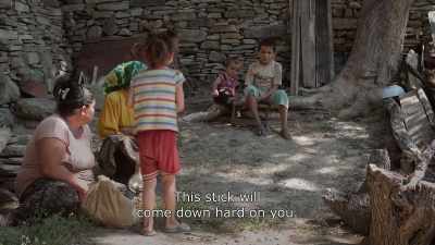 {\An8}This stick will come down hard on you. - Honeyland