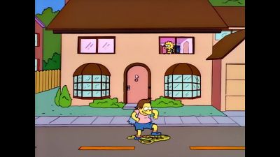 {\an8}(truck horn blaring) - The Simpsons