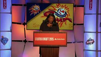 {\an8}With the fourth pick
in the 2015 WNBA draft, - Power of the Dream