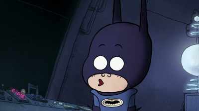 {\an8}Wow, you can talk? Cool. - Merry Little Batman