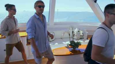 - Anchor up, please. 
- Copy. - Below Deck Down Under