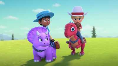 And a Dino Rancher always
answers a call for help. - Dino Ranch