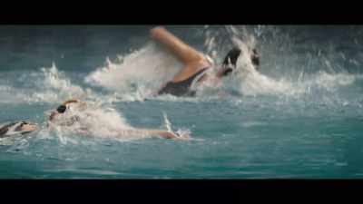 And it appears to be neck and neck between
Annette Kellerman and Meg Ederle. - Young Woman and the Sea