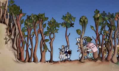 And so Arthur and Bedevere and Sir Robin set out on their search to find the enchanter of whom the old man had spoken in Scene 24. - Monty Python and the Holy Grail