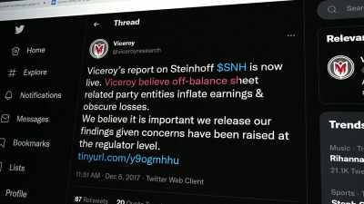 And they came out with
this report on Steinhoff - Steinheist