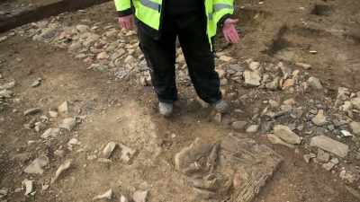 And you can see here some stones,
which were standing upside. - Lost Treasures of Rome