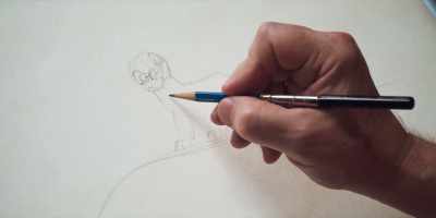 And his chin's gonna come down
here a little bit, like that, - Sketchbook